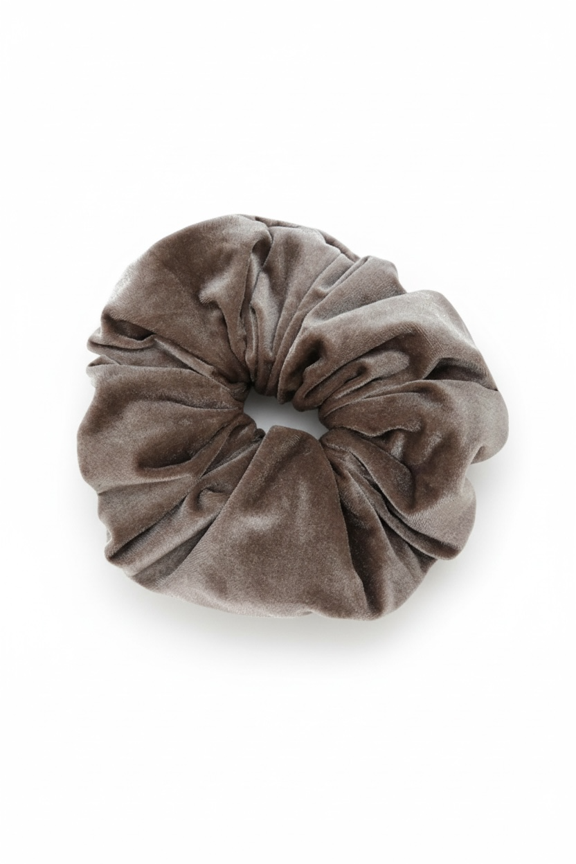 TAUPE Velvet Volumising Scrunchie