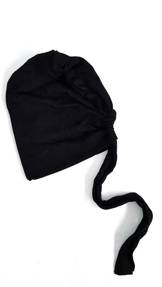 BLACK Closed Tie-Back Cap