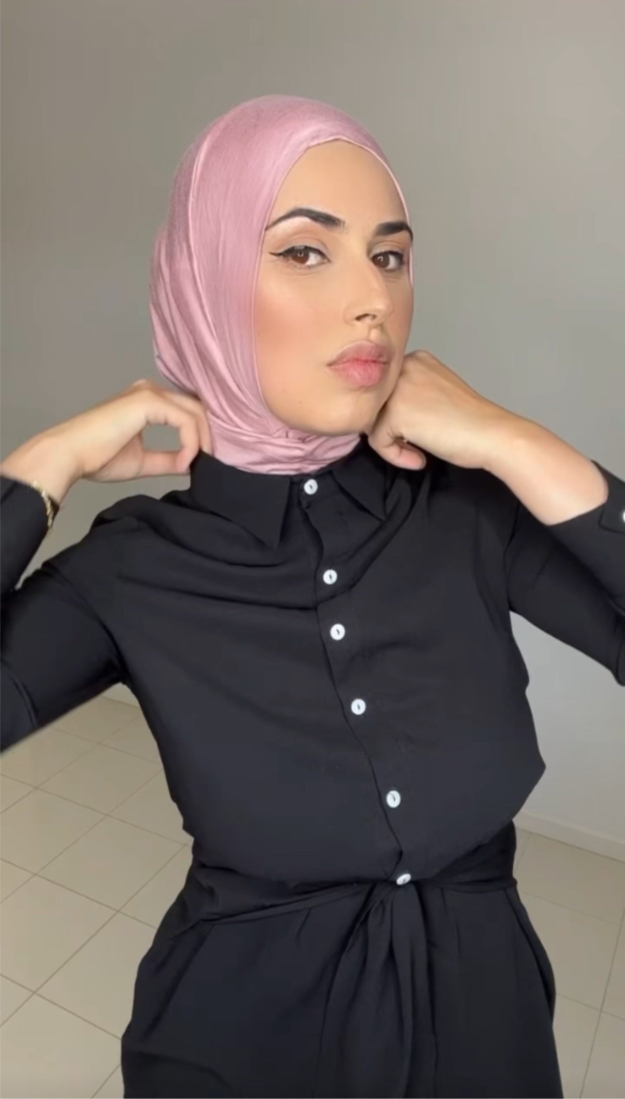 Button Up Ninja Cap - Dusty Pink