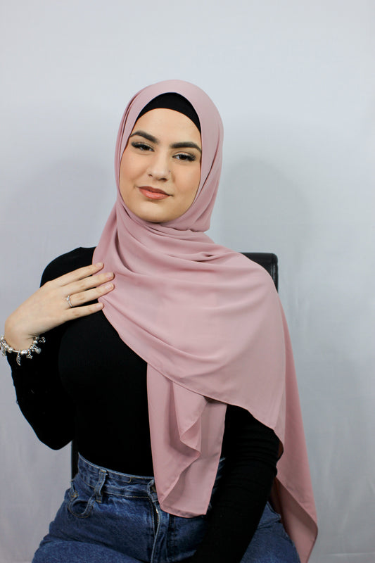 Luxe Chiffon Hijab Set - Woodrose