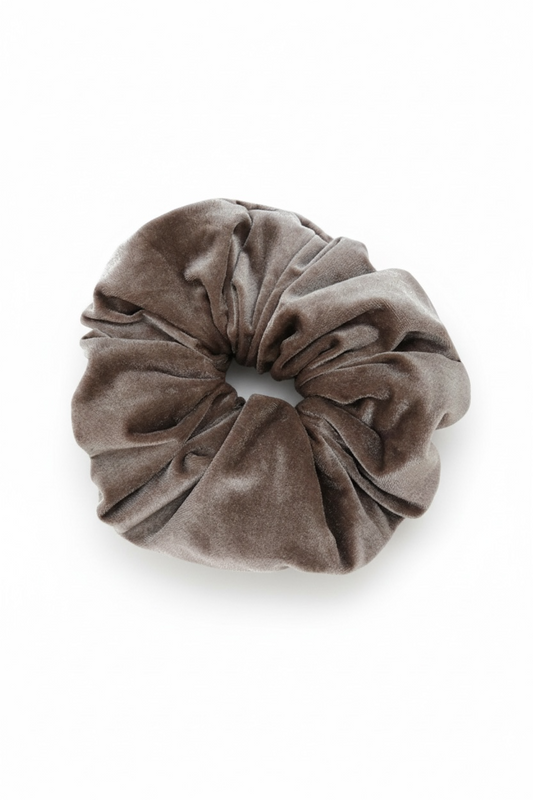 TAUPE Velvet Volumising Scrunchie