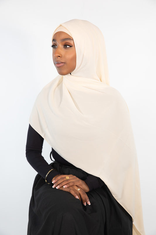Luxe Chiffon Hijab Set - Nude