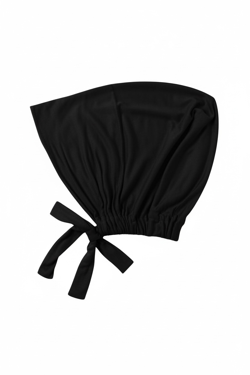 BLACK Closed Tie-Back Cap