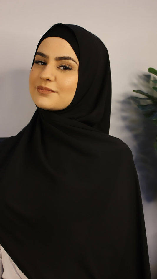 Luxe Chiffon Hijab Set - Black