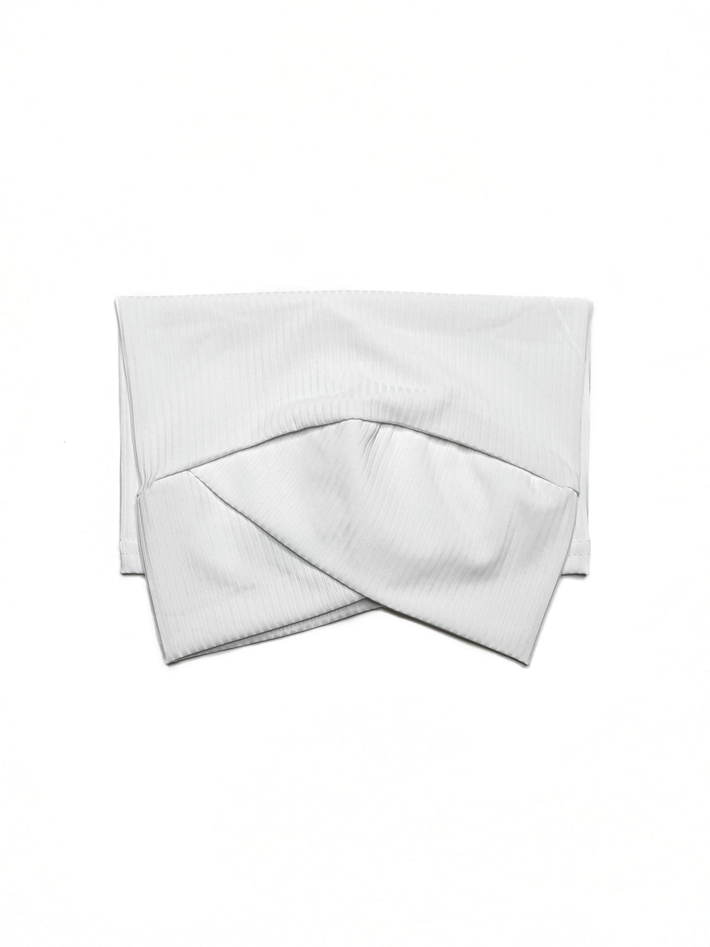 Ribbed Cross Cap - White