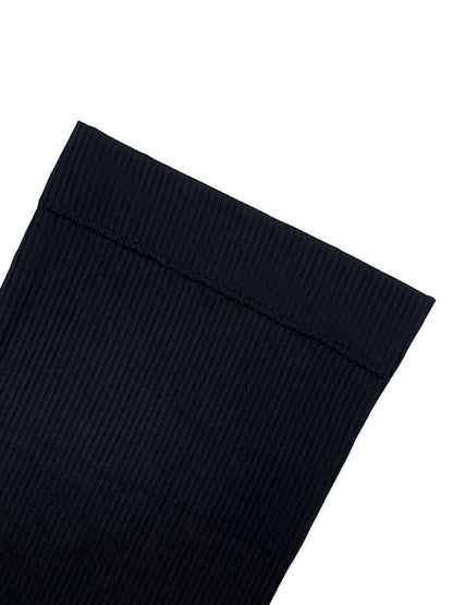Ribbed Straight Cap - Ebony