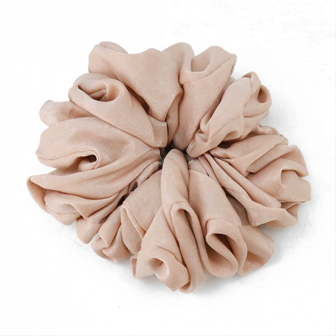 Satin Velvet Volumising Scrunchie - Blush