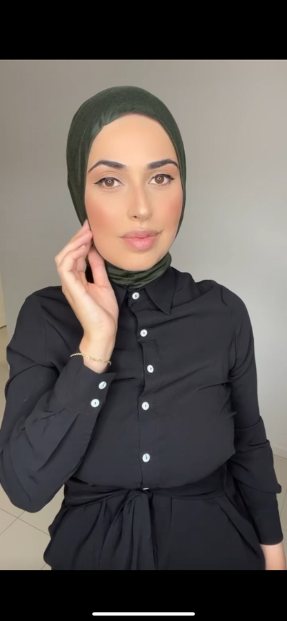 Button Up Ninja Cap - Forest Green