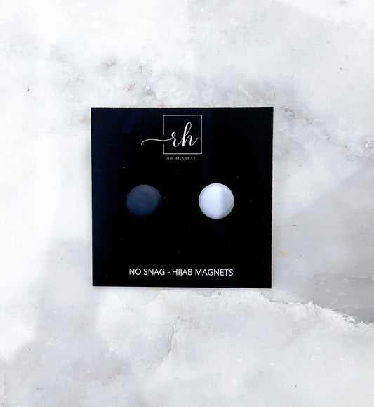 Matte Hijab Magnets - Black & White